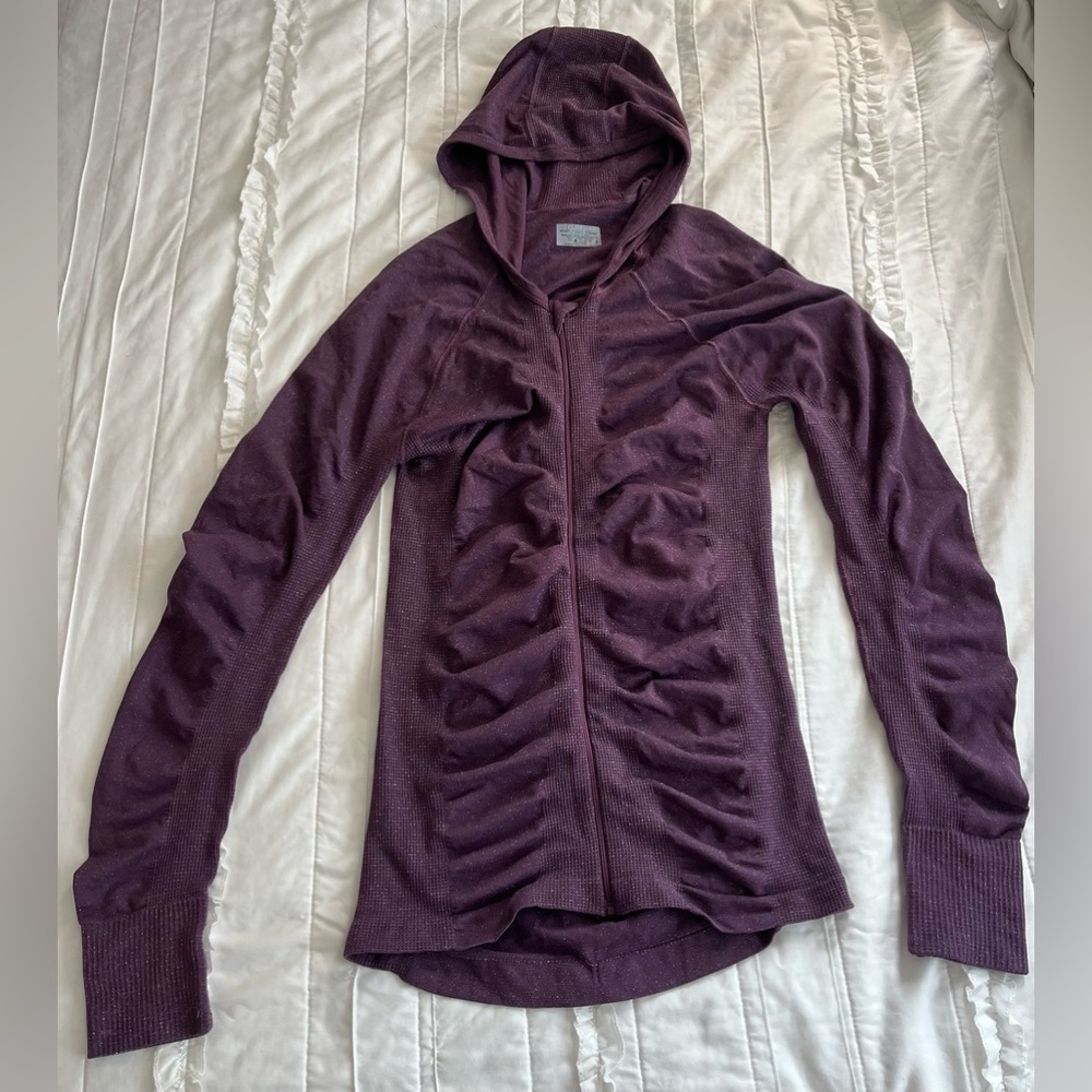 Athleta Purple Sparkly Zip Up Workout Jacket S